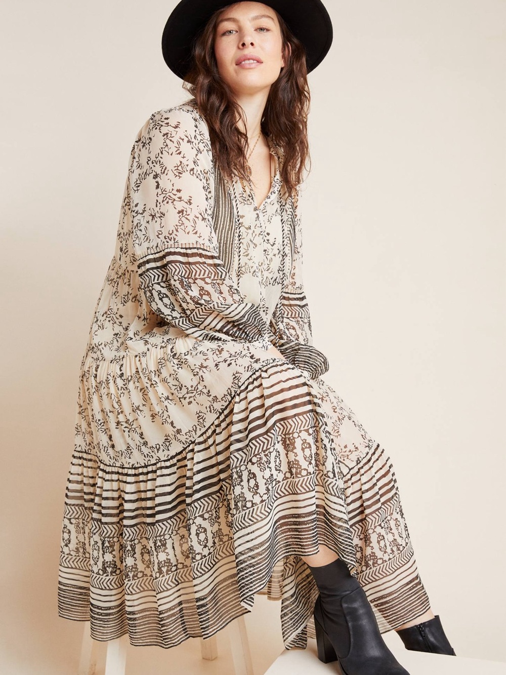 Anthropology Talulah Tiered Midi Dress.